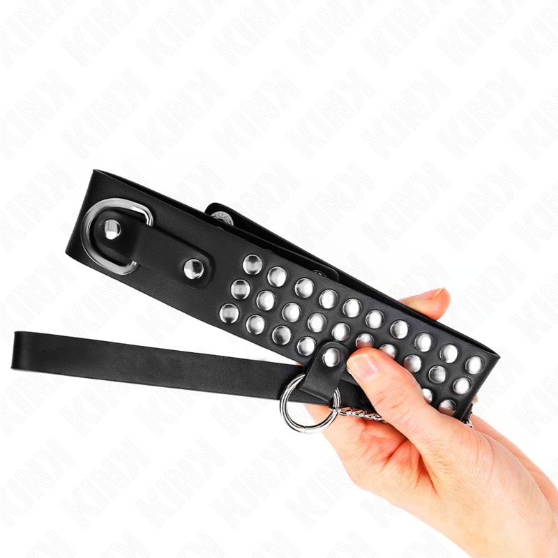 KINK - NASZYJNIK Z PASKIEM 65 CM Z BŁYSZCZĄCĄ REGULACJĄ 37-42 CM X 5.3 CM