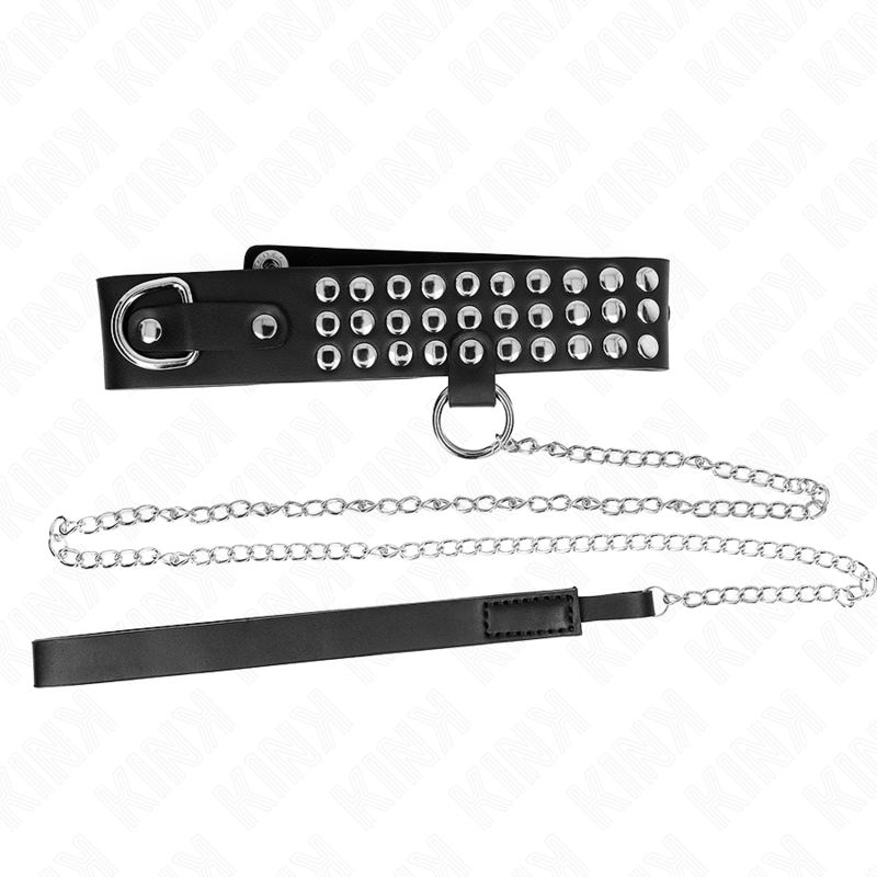 KINK - NASZYJNIK Z PASKIEM 65 CM Z BŁYSZCZĄCĄ REGULACJĄ 37-42 CM X 5.3 CM
