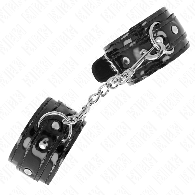 KINK - NEOPRENOWE BŁYSZCZĄCE MANKIETY NA NADGARSTKI REGULOWANE 17-24 CM X 4.5 CM