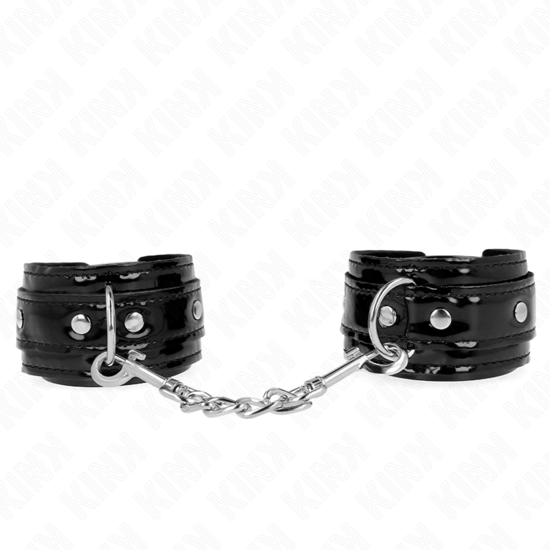 KINK - NEOPRENOWE BŁYSZCZĄCE MANKIETY NA NADGARSTKI REGULOWANE 17-24 CM X 4.5 CM