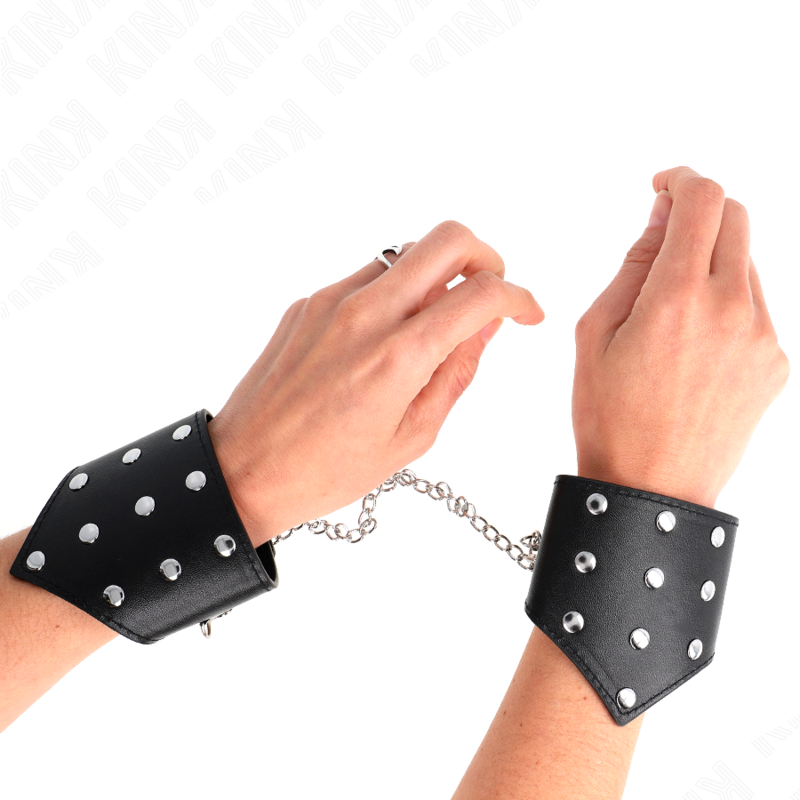 KINK - OPASKI NA NADGARSTEK W STYLU BLACK POINT Z ŁAŃCUSZKIEM REGULOWANE 17-23 CM X 8,5 CM