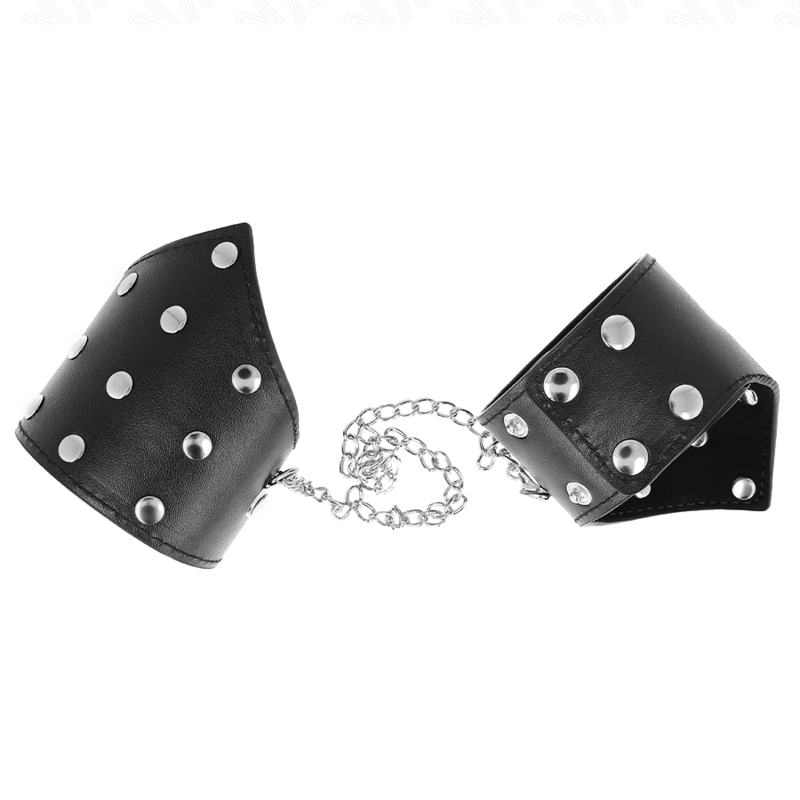 KINK - OPASKI NA NADGARSTEK W STYLU BLACK POINT Z ŁAŃCUSZKIEM REGULOWANE 17-23 CM X 8,5 CM