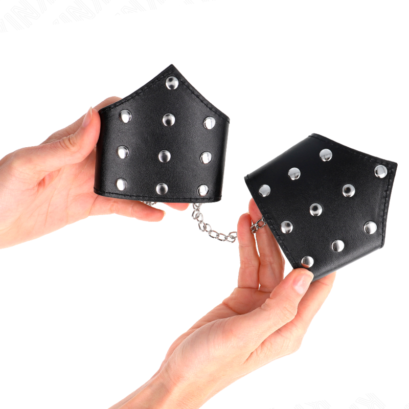 KINK - OPASKI NA NADGARSTEK W STYLU BLACK POINT Z ŁAŃCUSZKIEM REGULOWANE 17-23 CM X 8,5 CM