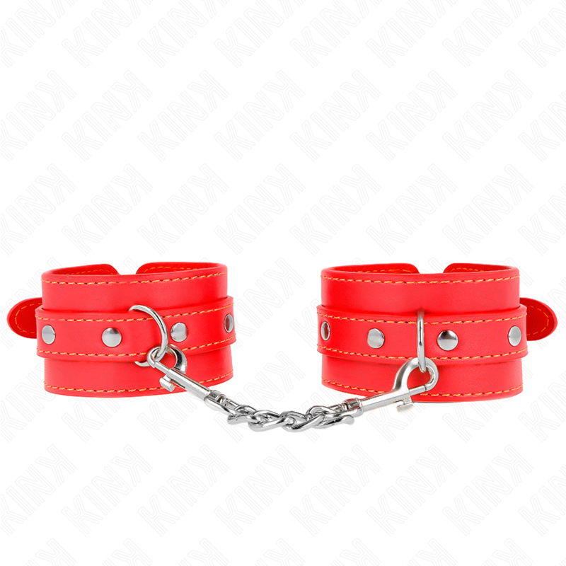 KINK - CIENKIE KAJDANKI NA NADGARSTKI CZERWONE REGULOWANE 21-33 CM