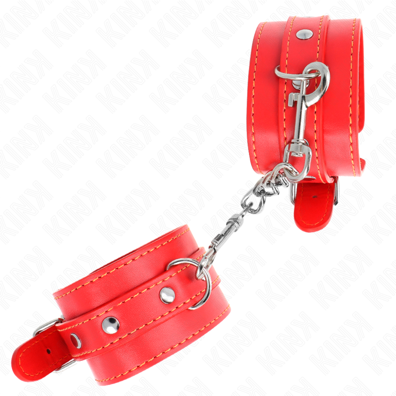 KINK - CIENKIE KAJDANKI NA NADGARSTKI CZERWONE REGULOWANE 21-33 CM