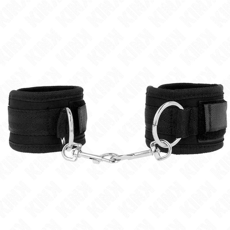 KINK - KAJDANKI NA NADGARSTKI CZARNE REGULOWANE 18-35 CM X 6 CM