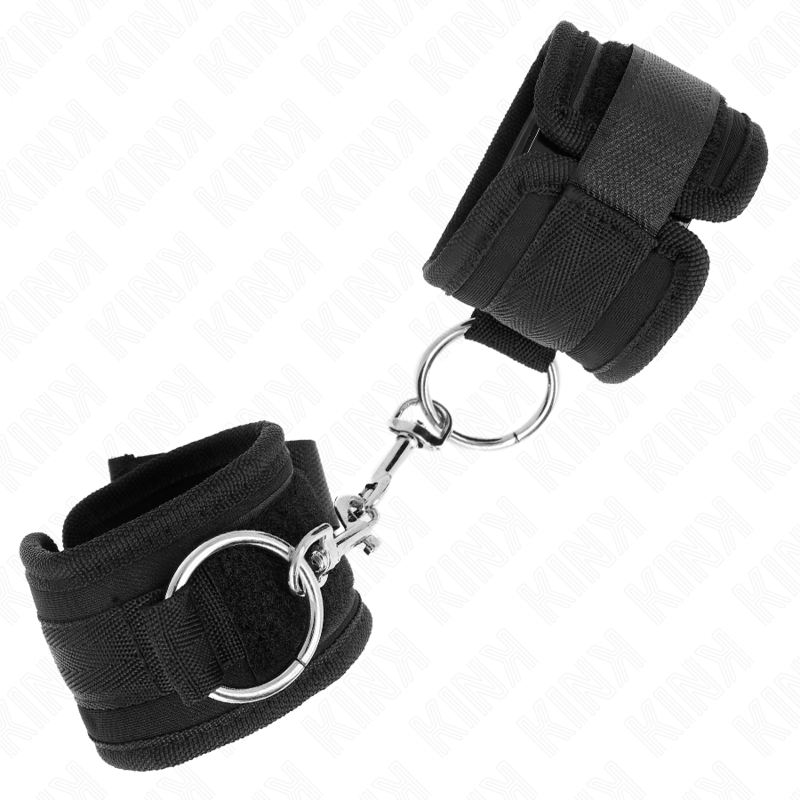 KINK - KAJDANKI NA NADGARSTKI CZARNE REGULOWANE 18-35 CM X 6 CM
