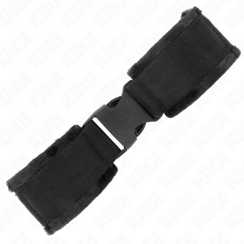 KINK - NYLONOWE KAJDANKI NA RZEPY NA NADGARSTEK CZERWONO-CZARNE MODEL 1 REGULOWANE 25-35 CM X 6 CM