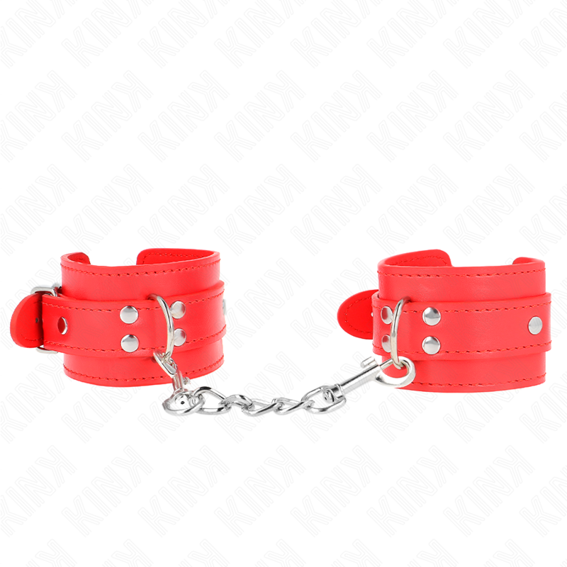 KINK – PROSTE KAJDANKI NA NADGARSTKI CZERWONE REGULOWANE 20-23 CM X 5.5 CM