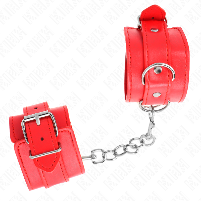 KINK – PROSTE KAJDANKI NA NADGARSTKI CZERWONE REGULOWANE 20-23 CM X 5.5 CM