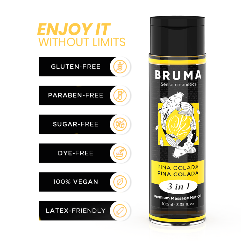 BRUMA - OLEJEK DO MASAŻU NA GORĄCO PREMIUM PINA COLADA 3 W 1 - 100 ML
