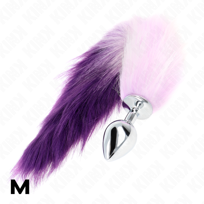 KINK - KOREK ANALNY ROZMIAR M 8 X 3.5 CM Z SYNTHETYCZNYM OGONEM 40 CM FIOLETOWY