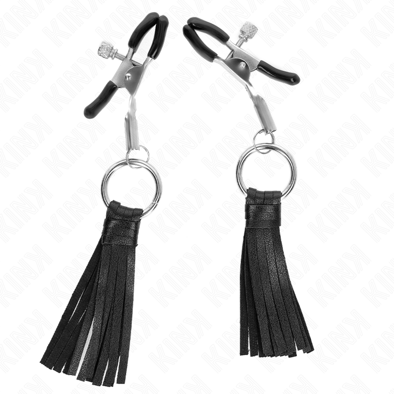 KINK – ZACISKI NA SUTKI Z CHWOSTAMI ZE SZTUCZNEJ SKÓRY 6 CM
