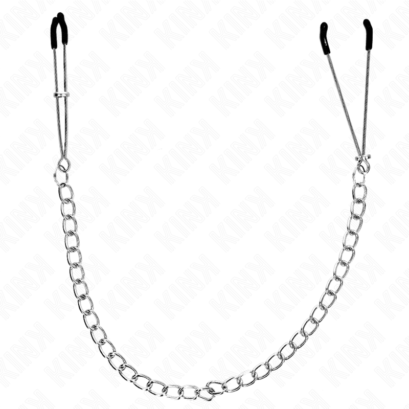 KINK - CIENKIE ZACISKI NA SUTKI Z GRUBYM ŁAŃCUCHEM 30 CM