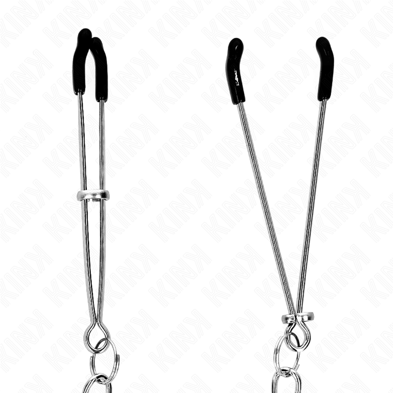 KINK - CIENKIE ZACISKI NA SUTKI Z GRUBYM ŁAŃCUCHEM 30 CM