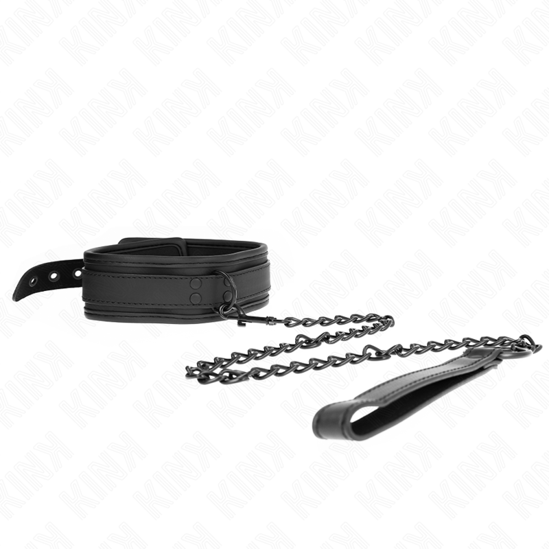 KINK - NEOPRENOWY KOŁNIERZ BONDAGE MODEL 1 Z PASKIEM 78 CM REGULOWANY 37,5 X 49,5 CM