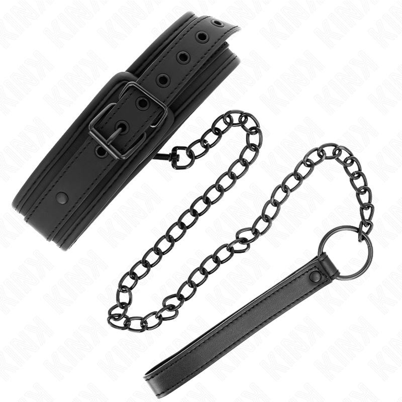 KINK - NEOPRENOWY KOŁNIERZ BONDAGE MODEL 1 Z PASKIEM 78 CM REGULOWANY 37,5 X 49,5 CM