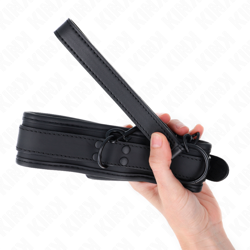 KINK - NEOPRENOWY KOŁNIERZ BONDAGE MODEL 1 Z PASKIEM 78 CM REGULOWANY 37,5 X 49,5 CM