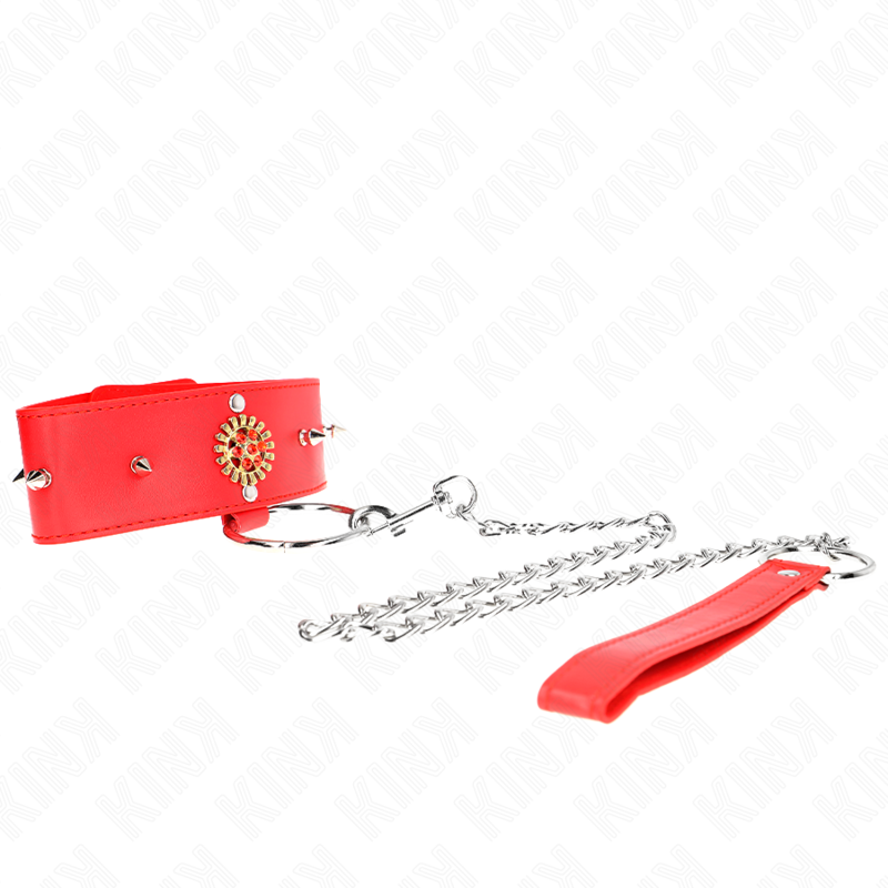 KINK - NASZYJNIK Z CZERWONYCH DIAMENTÓW Z PASKIEM 65 CM REGULOWANY 35-51 CM X 7 CM