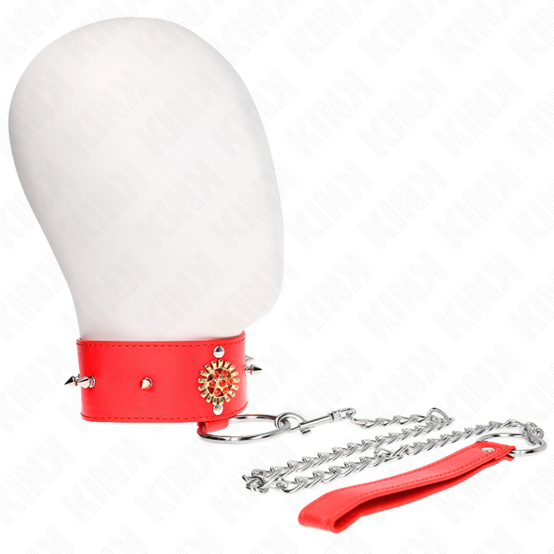 KINK - NASZYJNIK Z CZERWONYCH DIAMENTÓW Z PASKIEM 65 CM REGULOWANY 35-51 CM X 7 CM