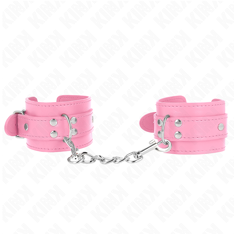 KINK - PROSTE KAJDANKI NA NADGARSTKI RÓŻOWE REGULOWANE 20-23 CM X 5.5 CM