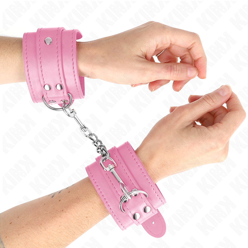 KINK - PROSTE KAJDANKI NA NADGARSTKI RÓŻOWE REGULOWANE 20-23 CM X 5.5 CM