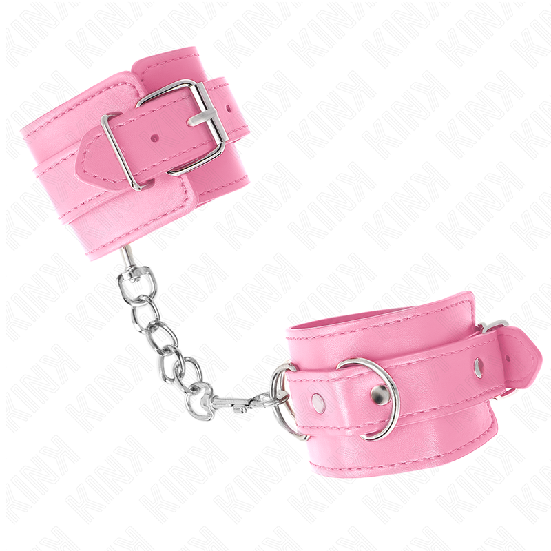 KINK - PROSTE KAJDANKI NA NADGARSTKI RÓŻOWE REGULOWANE 20-23 CM X 5.5 CM
