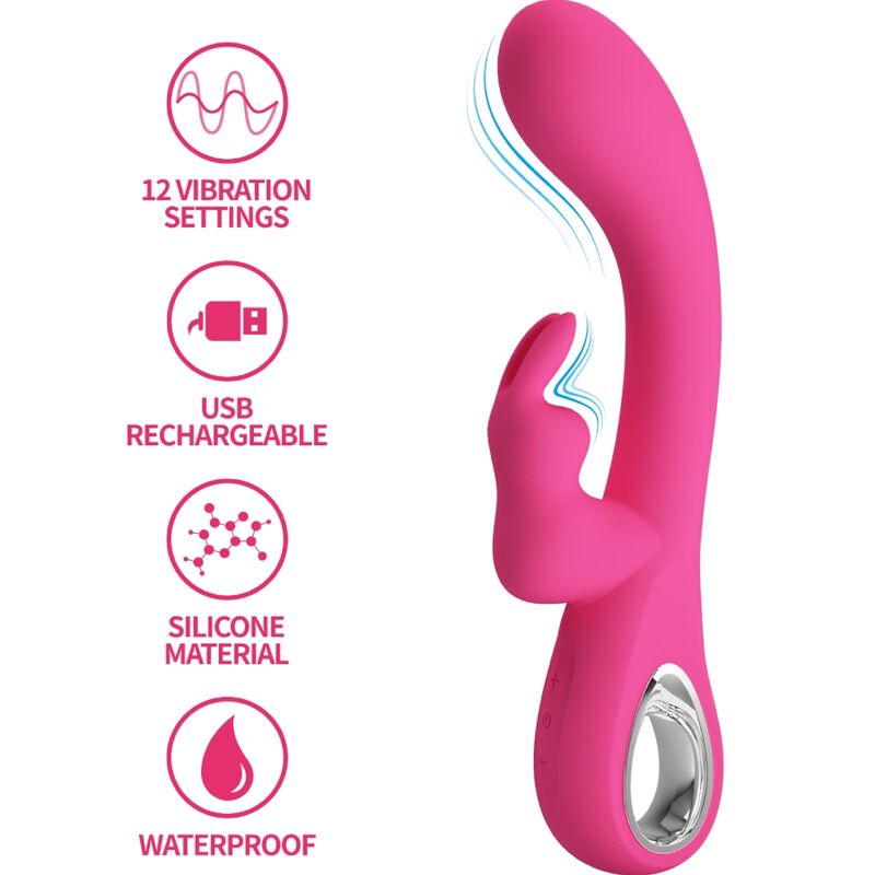PRETTY LOVE - WIBRATOR KRÓLICZEK NOVAK 12 WIBRACJI RÓŻOWY