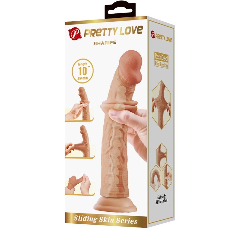 PRETTY LOVE - REALISTYCZNE DILDO SHARIFE 25 CM CIELISTE