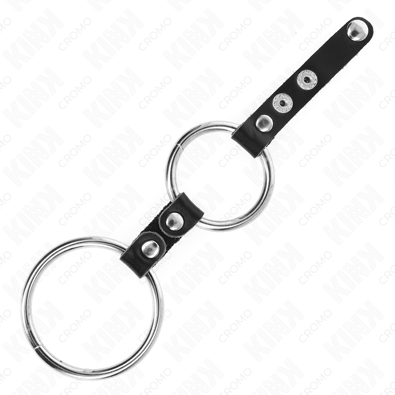 KINK - PODWÓJNY PIERŚCIEŃ NA PENISA 3.8 CM DO 5 CM POŁĄCZONY SKÓRĄ