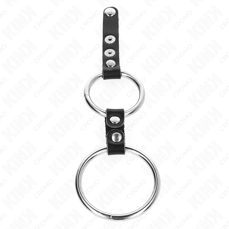 KINK - PODWÓJNY PIERŚCIEŃ NA PENISA 3.8 CM DO 5 CM POŁĄCZONY SKÓRĄ