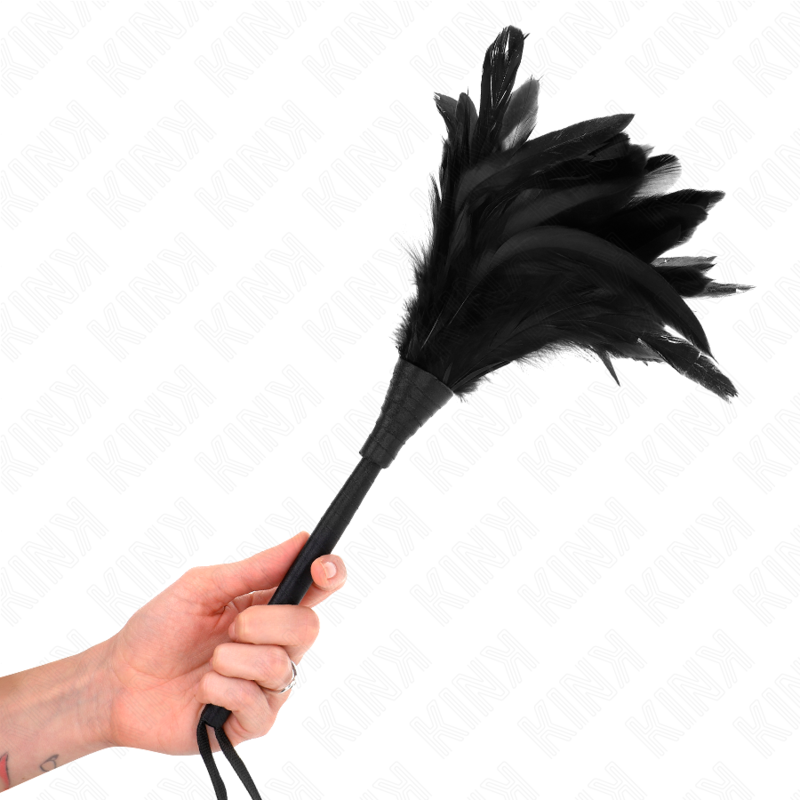 KINK – CZARNE POKOJÓWKI RÓG KSZTAŁT DŁUGIE PIÓRA KURZE 36 CM