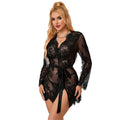 SUBBLIME - 953768 KORONKOWA KOSZULKA NOCNA + STRINGI CZARNA L/XL