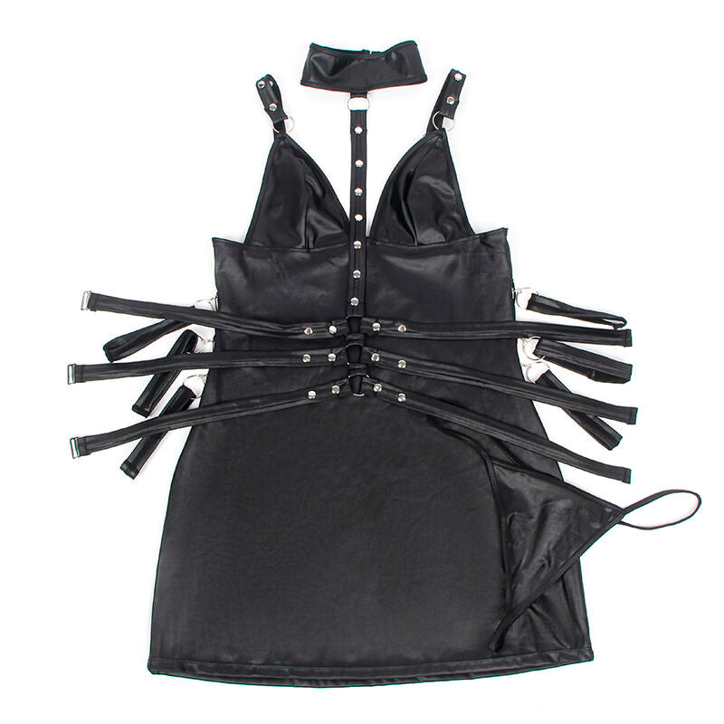 SUBBLIME - 954413 SKÓRZANE BODY BONDAGE CZARNE L/XL