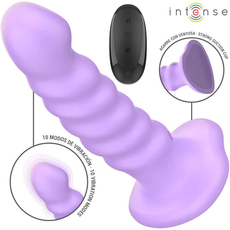 INTENSE - BRENDA WIBRATOR ROZMIAR M SPIRALNY WZÓR 10 WIBRACJI FIOLETOWY ZDALNE STEROWANIE