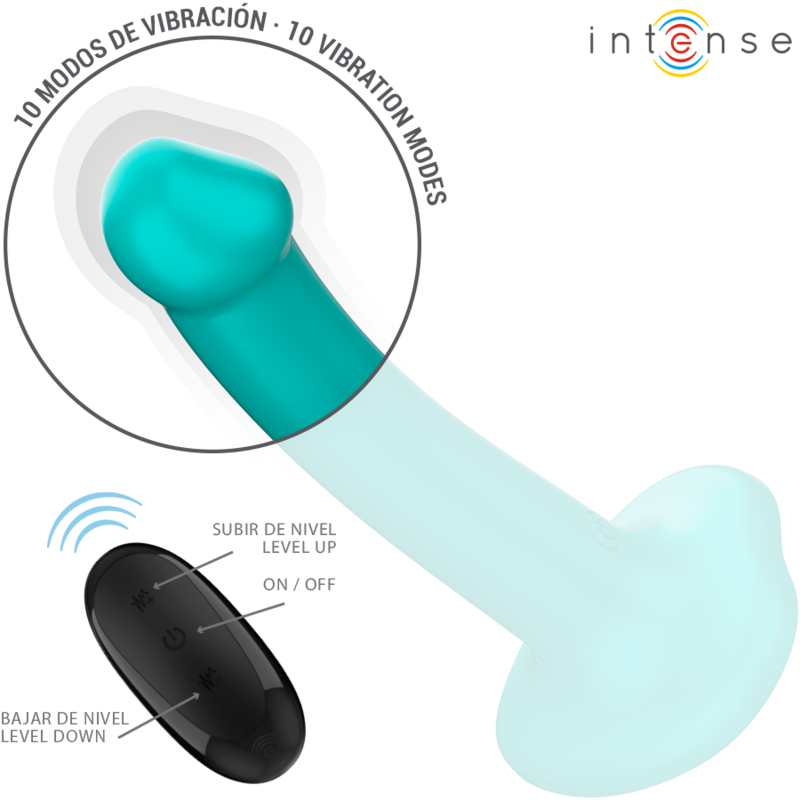 INTENSE - WIBRATOR KATIE Z PRZYSSAWKĄ 10 TRYBÓW WIBRACJI NIEBIESKI PILOT