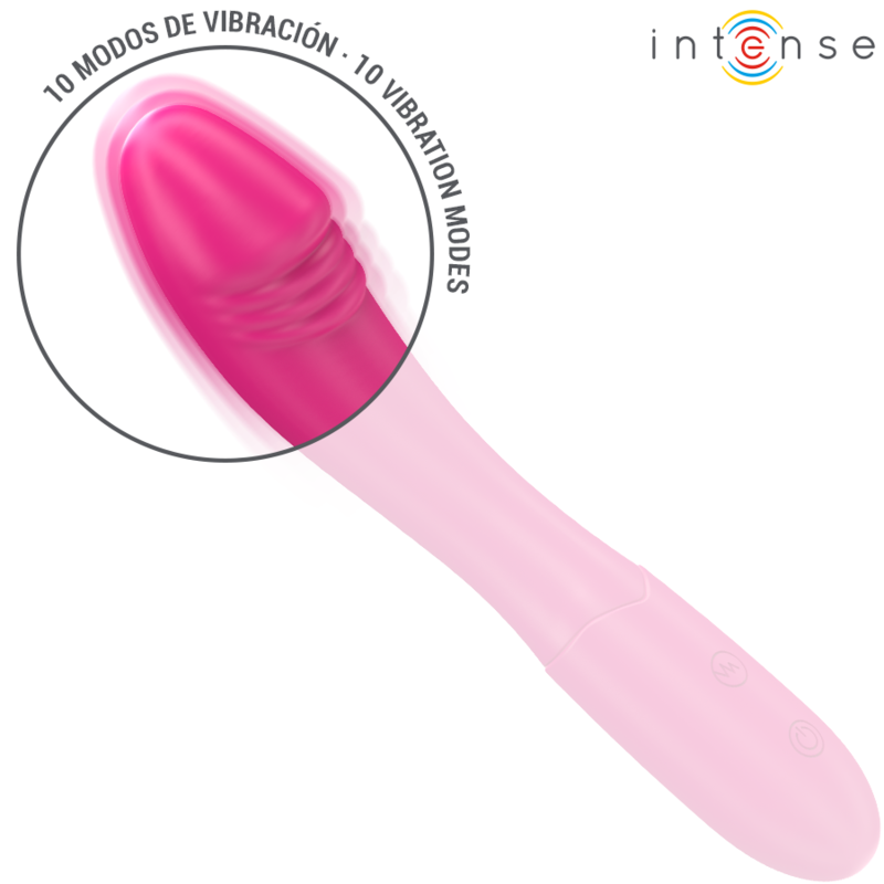 INTENSE - BELINDA WIBRATOR 19 CM ELASTYCZNY 10 WIBRACJI RÓŻOWY
