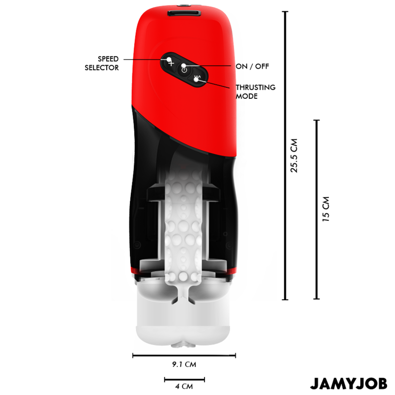 JAMYJOB - XPEED AUTOMATYCZNY MASTURBATOR WAGINALNY 5 TRYBÓW PCHAJĄCYCH I EFEKTY DŹWIĘKOWE