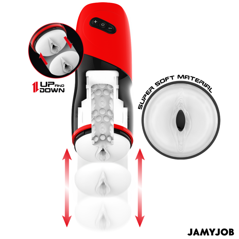 JAMYJOB - XPEED AUTOMATYCZNY MASTURBATOR WAGINALNY 5 TRYBÓW PCHAJĄCYCH I EFEKTY DŹWIĘKOWE