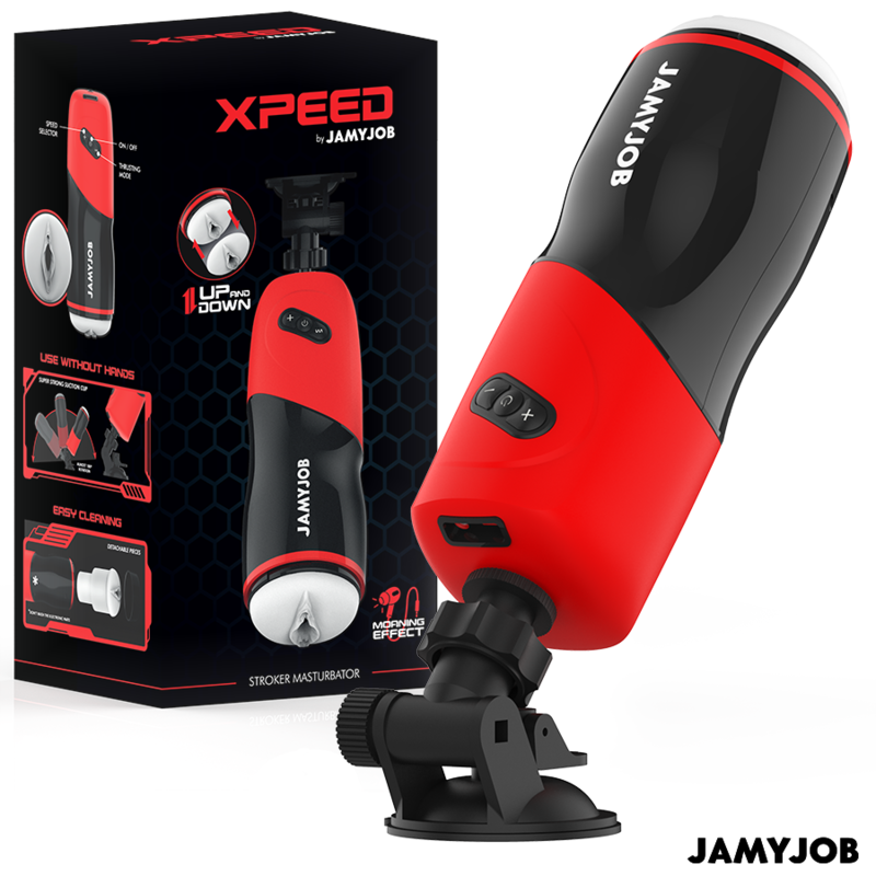 JAMYJOB - XPEED AUTOMATYCZNY MASTURBATOR WAGINALNY 5 TRYBÓW PCHAJĄCYCH I EFEKTY DŹWIĘKOWE