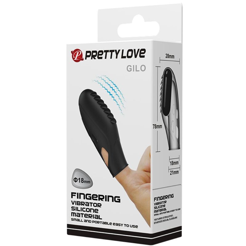 PRETTY LOVE - GILO SILIKONOWY WIBRATOR NA PALEC CZARNY