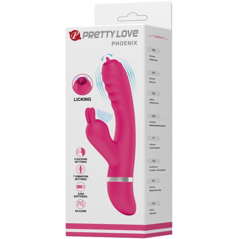 PRETTY LOVE - WIELOFUNKCYJNY WIBRATOR KRÓLICZEK PHOENIX RÓŻOWY