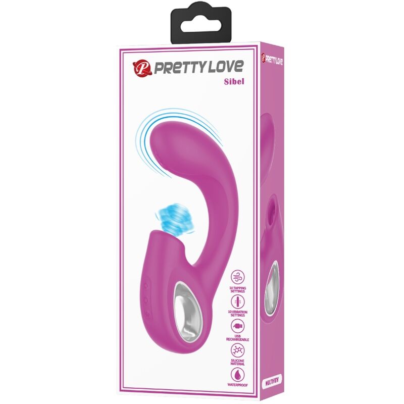 PRETTY LOVE - WIBRATOR PUNKTU G + STYMULATOR ŁECHTACZKI SIBEL SIBEL 10 WIBRACJI FIOLETOWY