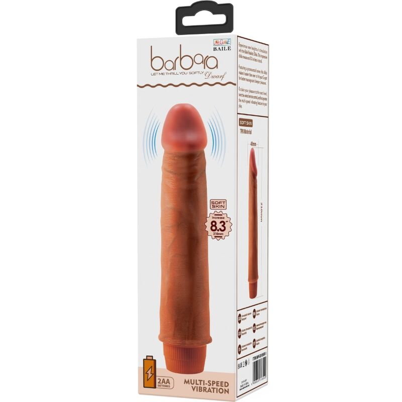 BAILE - REALISTYCZNY WIBRATOR KRASNOLUDEK 21 CM MULAT