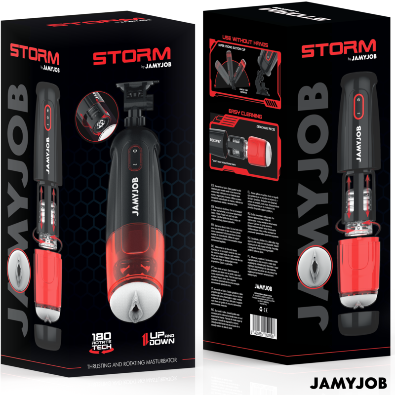 JAMYJOB - STORM AUTOMATYCZNY MASTURBATOR WAGINALNY Z 10 TRYBAMI OBROTÓW I PCHANIA