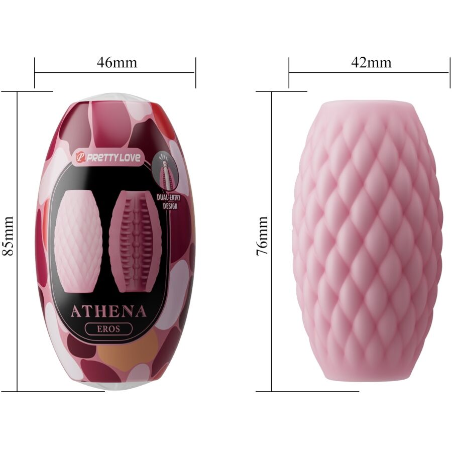 PRETTY LOVE - ATHENA EROS SILIKONOWY MASTURBATOR MĘSKI RÓŻOWY