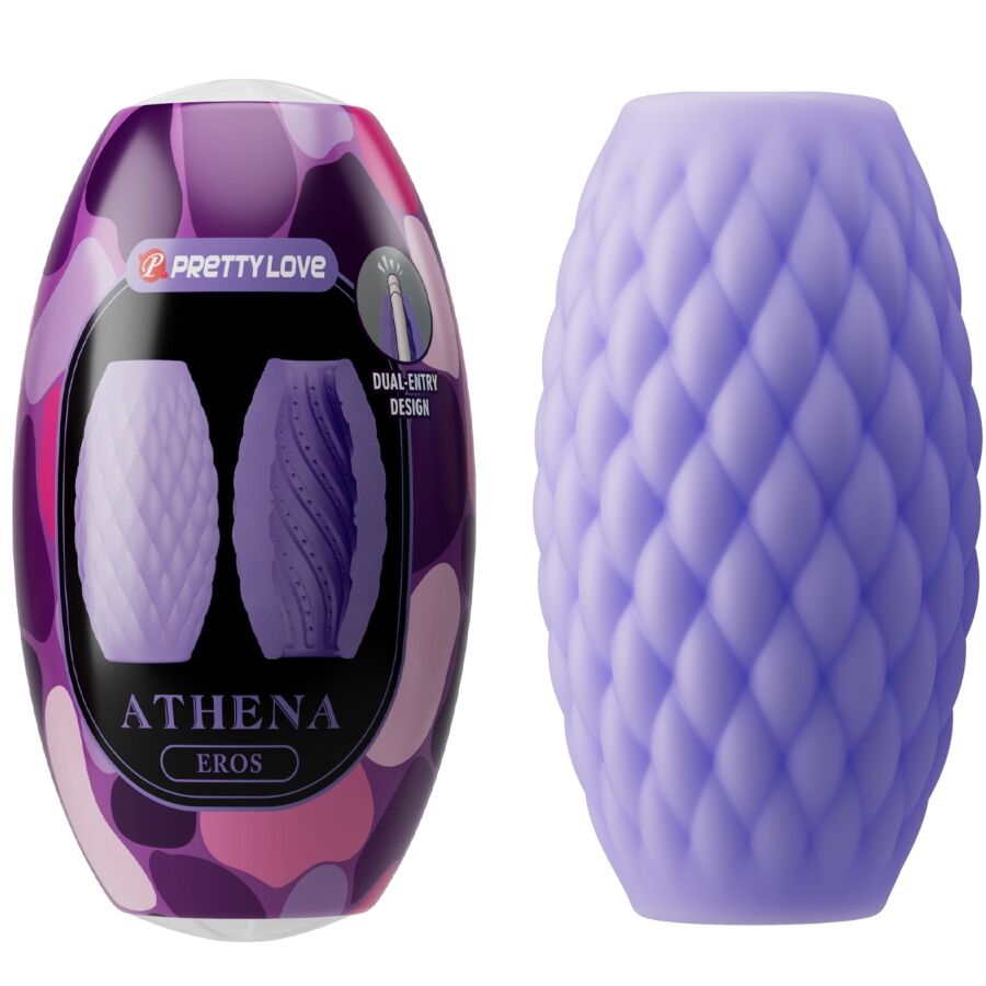PRETTY LOVE - ATHENA EROS SILIKONOWY MASTURBATOR DLA MĘŻCZYZN FIOLETOWY
