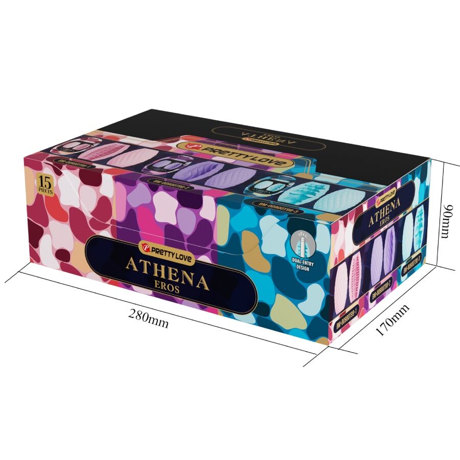 PRETTY LOVE - ATHENA EROS PACK 15 RÓŻNYCH MASTURBATORÓW DLA MĘŻCZYZN