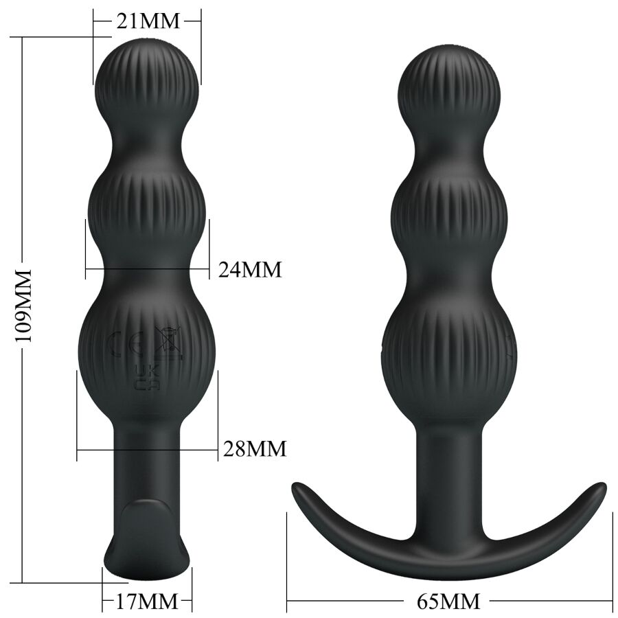 PRETTY LOVE - WIBRATOR ANALNY SIDNEY 10 WIBRACJI CZARNY
