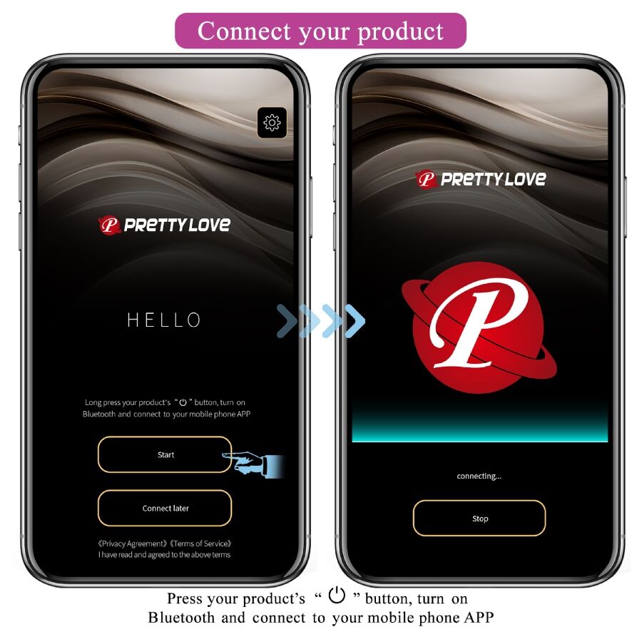 PRETTY LOVE - WIBRATOR STEROWANY APLIKACJĄ LEVIATHAN FIOLETOWY